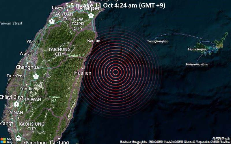 5.5 quake 11 Oct 4:24 am (GMT +9)