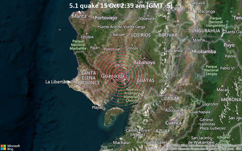 Quake Info Light Mag. 4.7 Earthquake 4.6 km Southwest of Guayaquil
