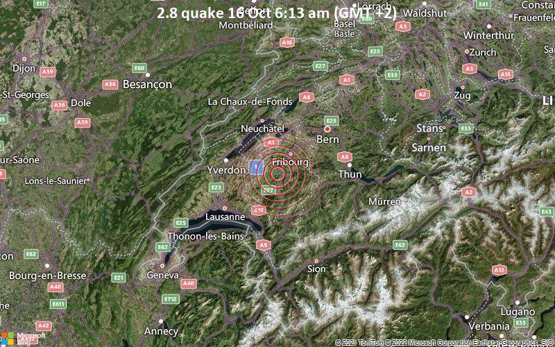Séisme de magnitude 2,8 16 octobre 06h13 (GMT +2)