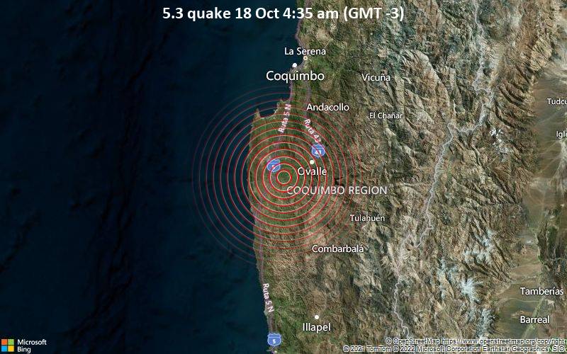 Terremoto de 5.3 18 oct 4:35 am (GMT -3)