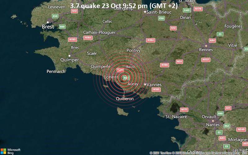 3.7 quake 23 Oct 9:52 pm (GMT +2)