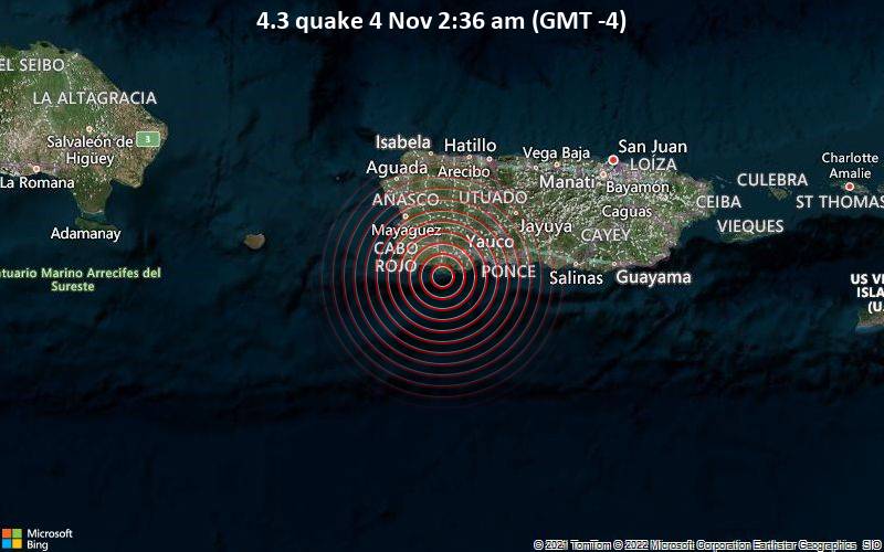 4.3 quake 4 Nov 2:36 am (GMT -4)