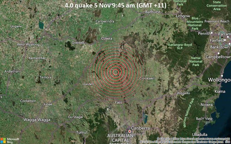 4.0 quake 5 Nov 9:45 am (GMT +11)