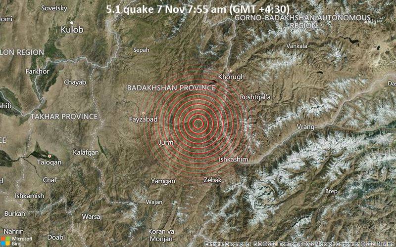 5.1 quake 7 Nov 7:55 am (GMT +4:30)