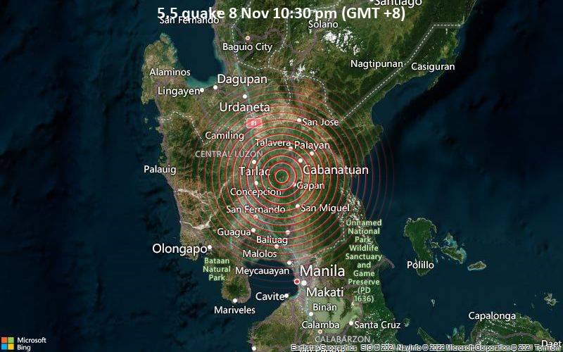 5.5 quake 8 Nov 10:30 pm (GMT +8)