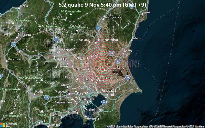 5.2 quake 9 Nov 5:40 pm (GMT +9)