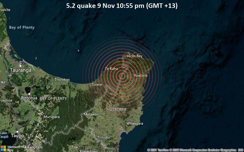 5.2 quake 9 Nov 10:55 pm (GMT +13)