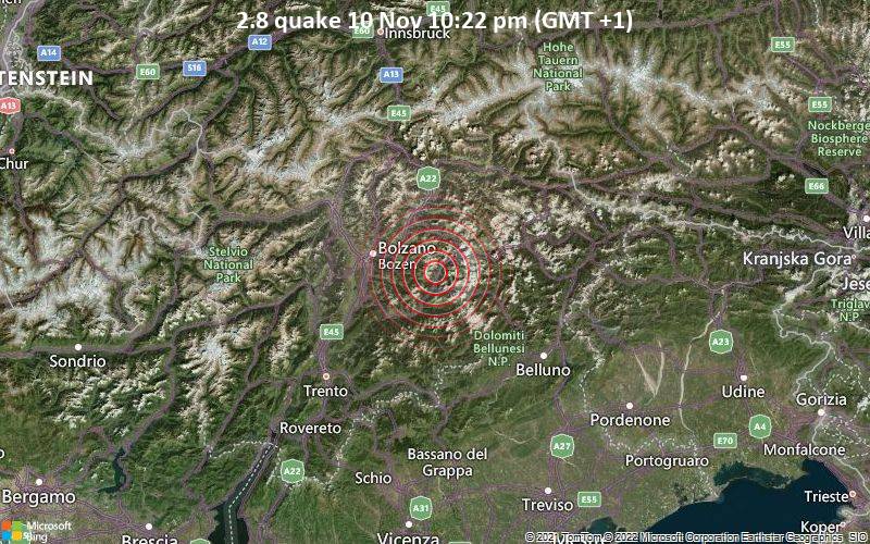 2.8 quake 10 Nov 10:22 pm (GMT +1)