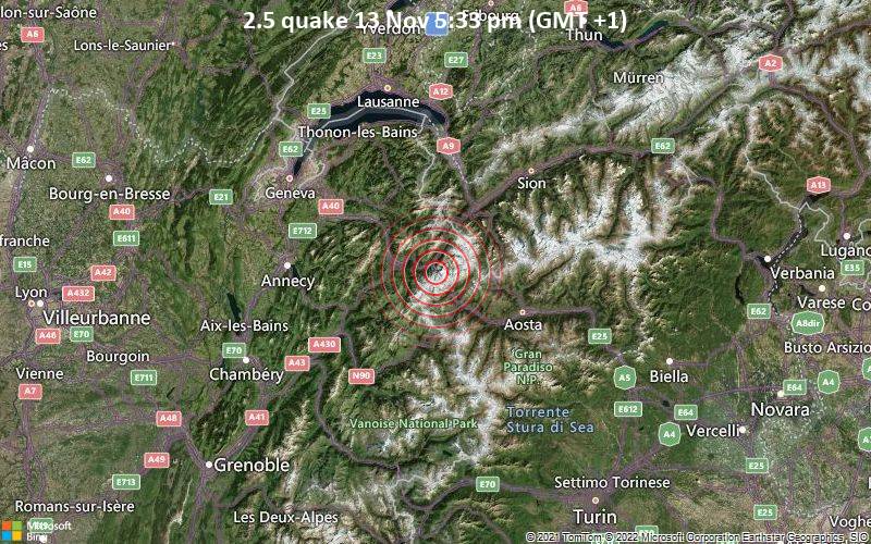 2.5 quake 13 Nov 5:33 pm (GMT +1)