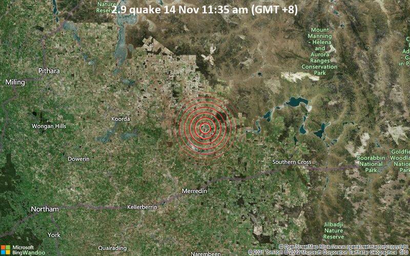 2.9 quake 14 Nov 11:35 am (GMT +8)