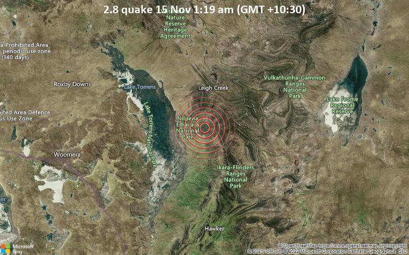 2.8 quake 15 Nov 1:19 am (GMT +10:30)