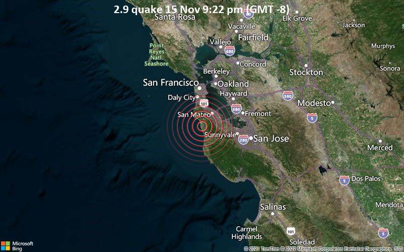 2.9 quake 15 Nov 9:22 pm (GMT -8)