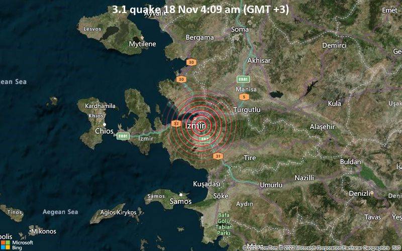 3.1 quake 18 Nov 4:09 am (GMT +3)
