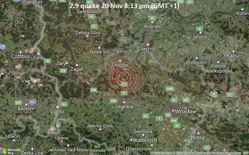 2.9 quake 20 Nov 8:13 pm (GMT +1)