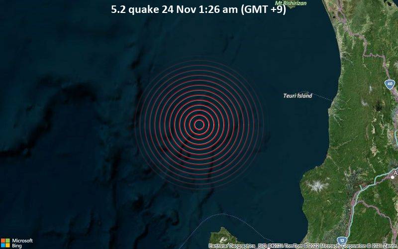 5.2 quake 24 Nov 1:26 am (GMT +9)