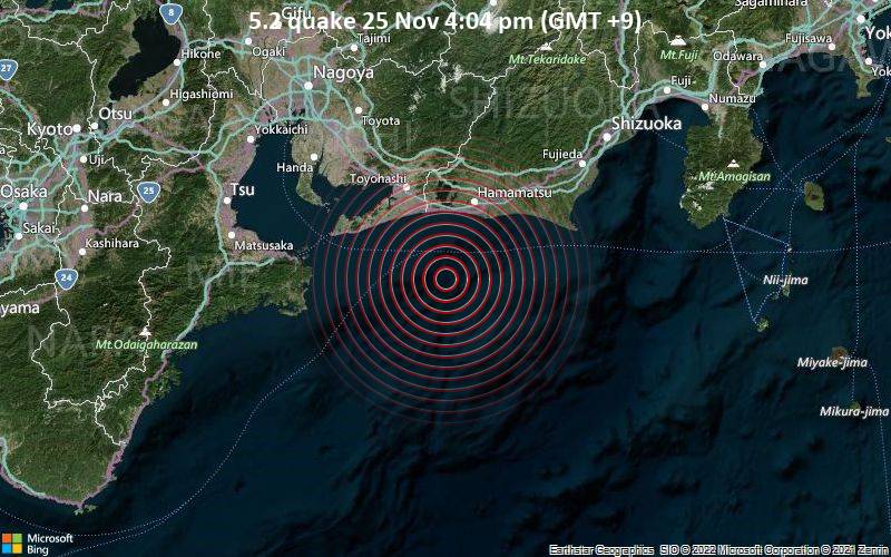 5.2 quake 25 Nov 4:04 pm (GMT +9)