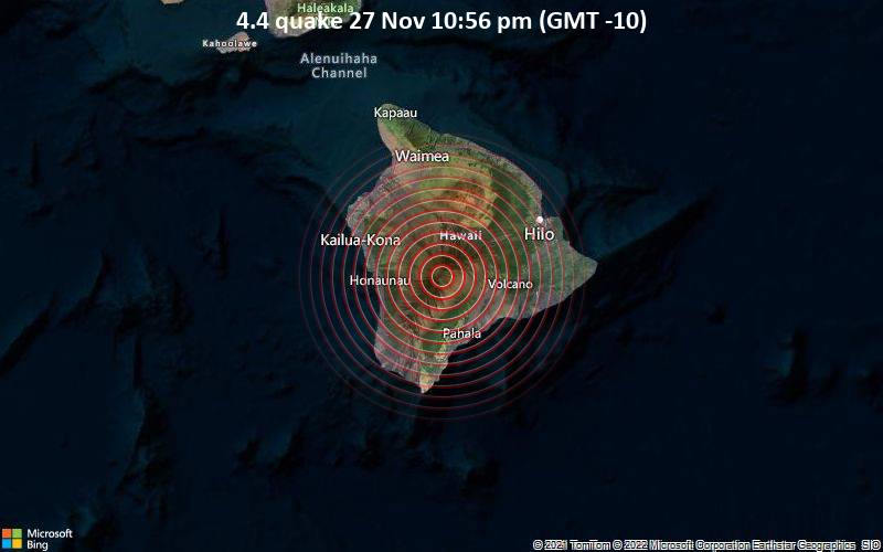 4.4 quake 27 Nov 10:56 pm (GMT -10)