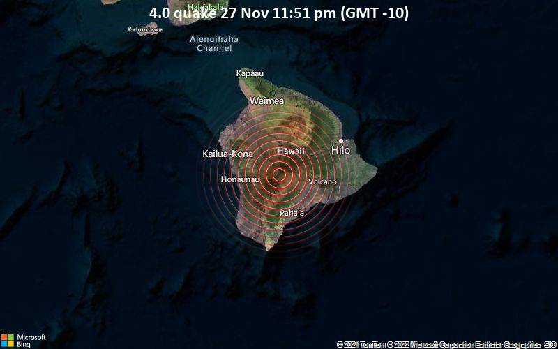 4.0 quake 27 Nov 11:51 pm (GMT -10)