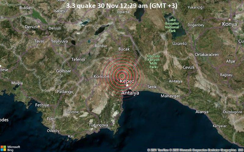 3.3 quake 30 Nov 12:29 am (GMT +3)
