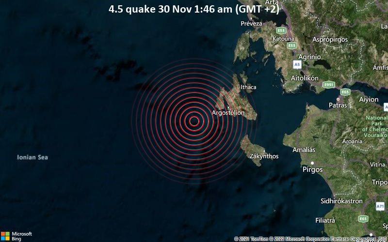 4.5 quake 30 Nov 1:46 am (GMT +2)