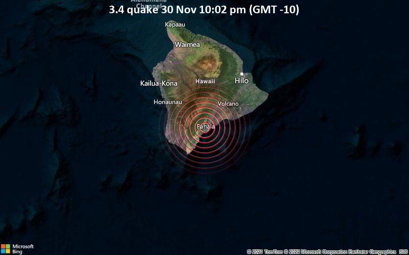 3.4 quake 30 Nov 10:02 pm (GMT -10)
