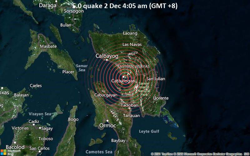 5.0 quake 2 Dec 4:05 am (GMT +8)