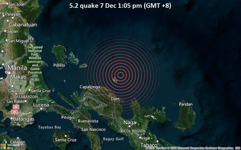 5.2 quake 7 Dec 1:05 pm (GMT +8)