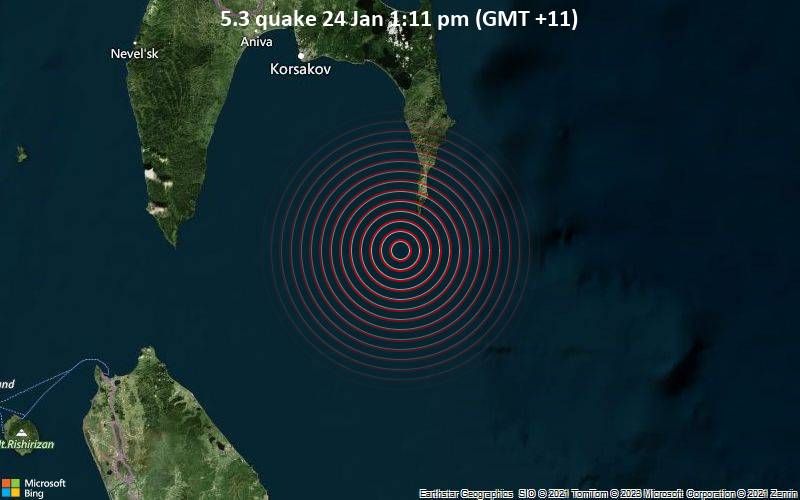 5.3 quake 24 Jan 1:11 pm (GMT +11)