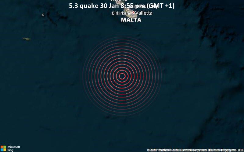 5.3 quake 30 Jan 8:55 pm (GMT +1)