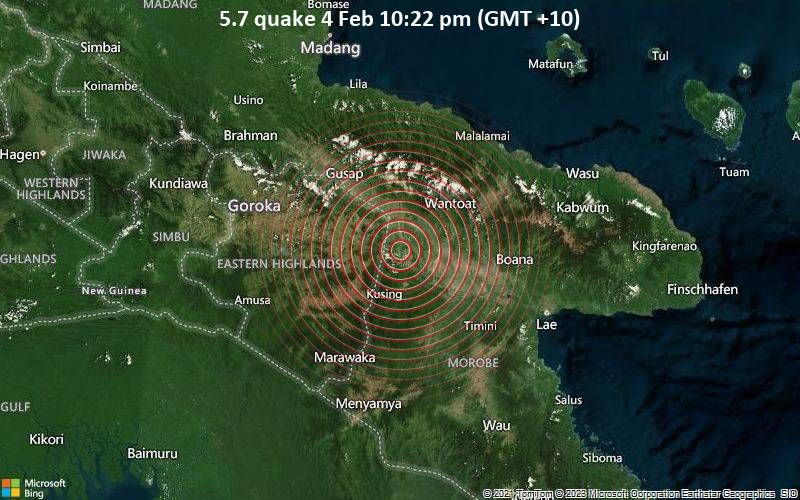 5.7 quake 4 Feb 10:22 pm (GMT +10)