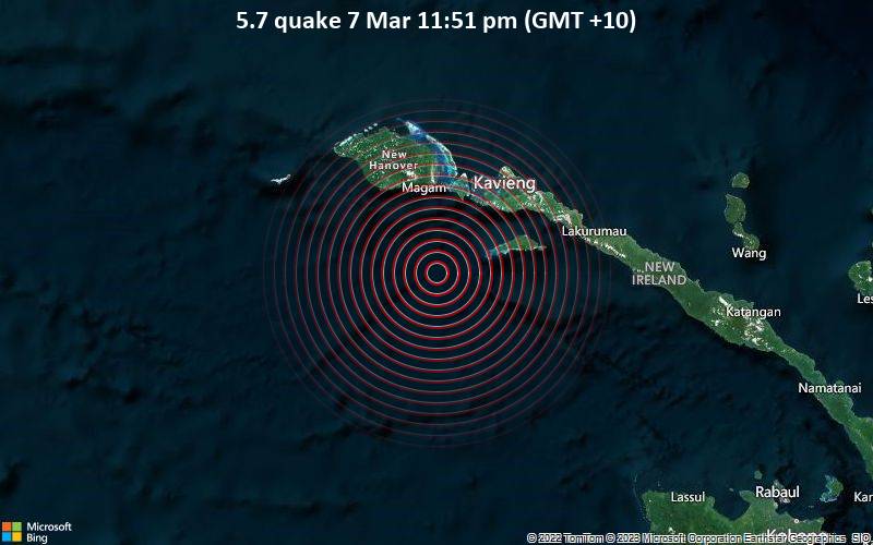 5.7 quake 7 Mar 11:51 pm (GMT +10)
