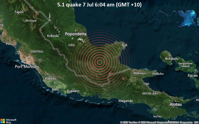 5.1 Juli 7 gempa 6:04 (GMT +10)