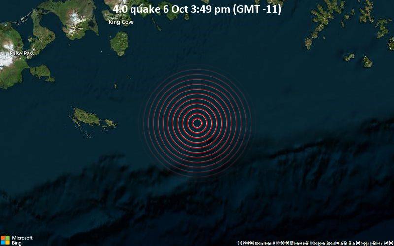 4.0 quake 6 Oct 3:49 pm (GMT -11)