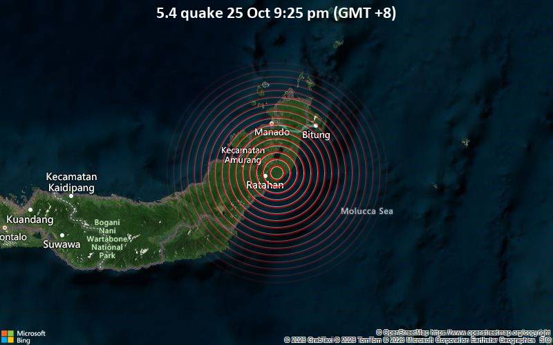5.4 Gempa bumi 25 Oktober 21:25 (GMT +8)