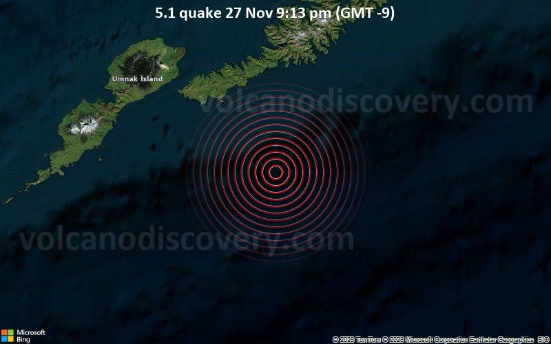 5.1 quake 27 Nov 9:13 pm (GMT -9)