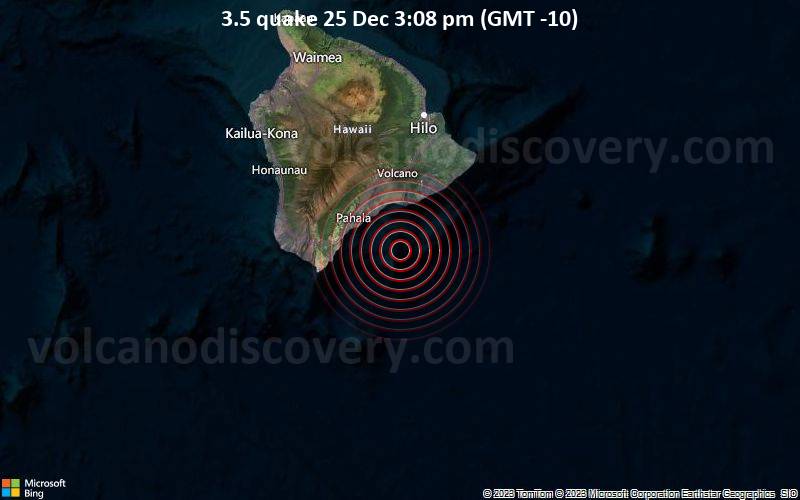 Small 35 Quake Hits Near Hilo Hawaii County Hawaii Usa Volcanodiscovery