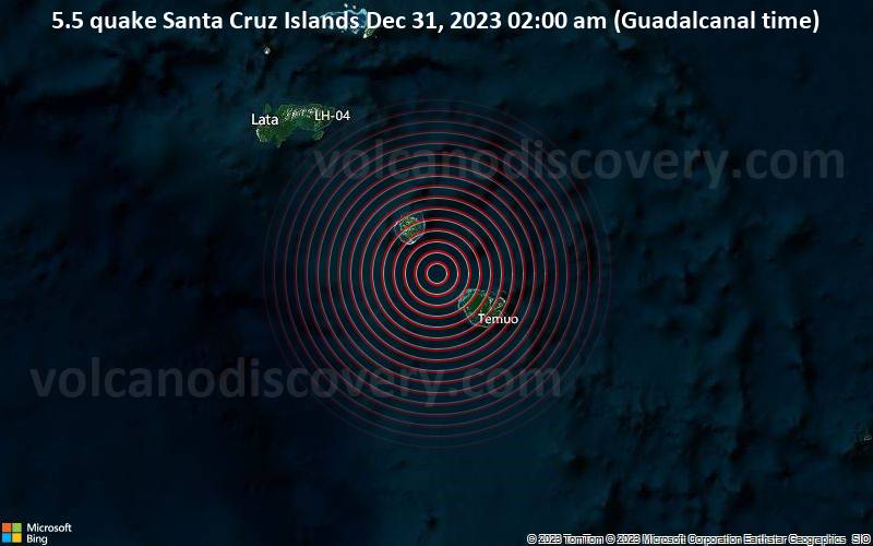 Significant Earthquake of Magnitude 5.5 Just Reported 126 km Southeast ...