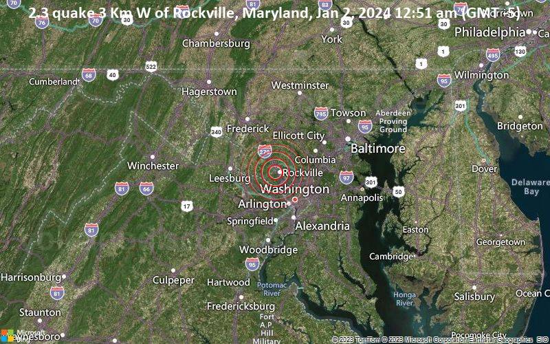 Quake Info Weak Mag. 2.3 Earthquake 2.2 mi West of Williamsburg