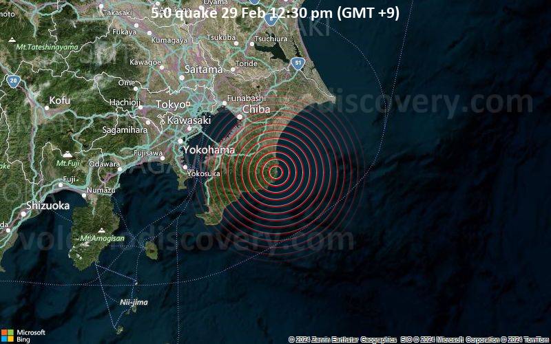 5.0 quake 29 Feb 12:30 pm (GMT +9)