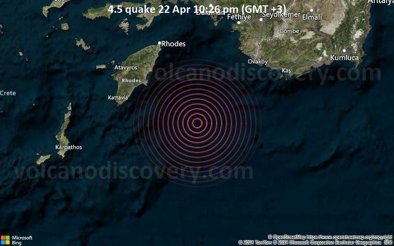4.5 quake 22 Apr 10:26 pm (GMT +3)