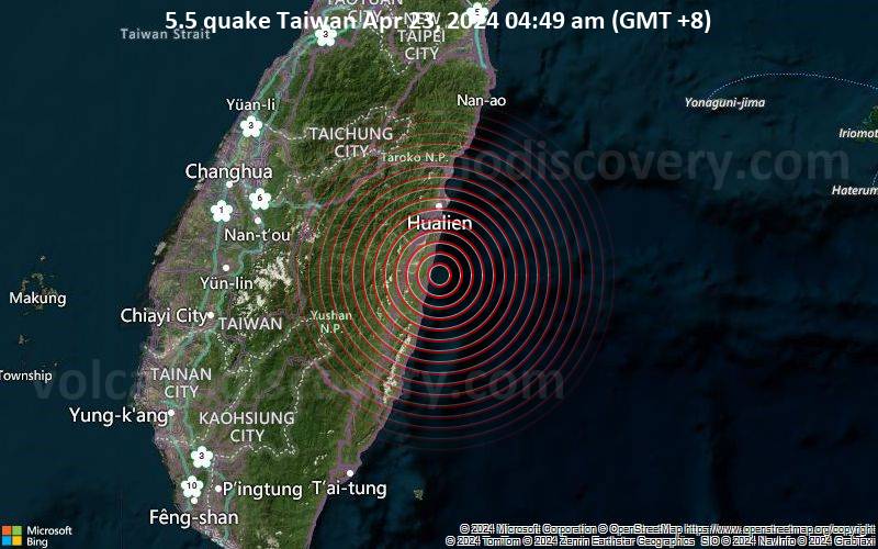 5.5 quake Taiwan Apr 23, 2024 04:49 am (GMT +8)