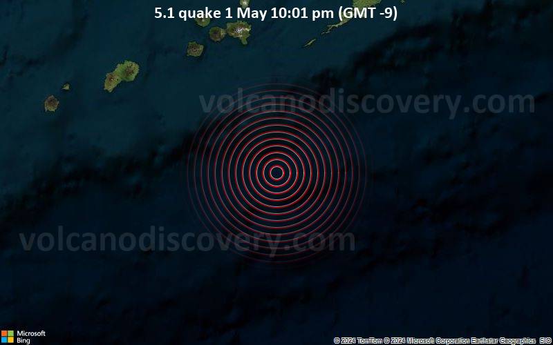 5.1 quake 1 May 10:01 pm (GMT -9)