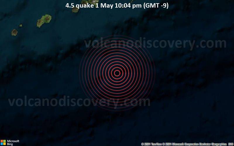 4.5 quake 1 May 10:04 pm (GMT -9)