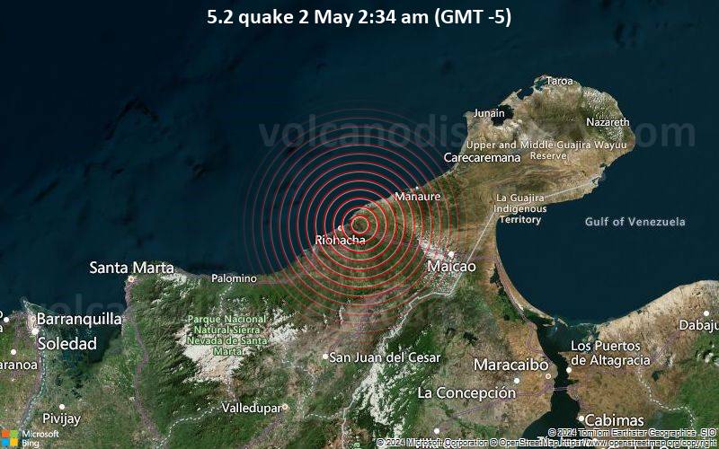 5.2 quake 2 May 2:34 am (GMT -5)