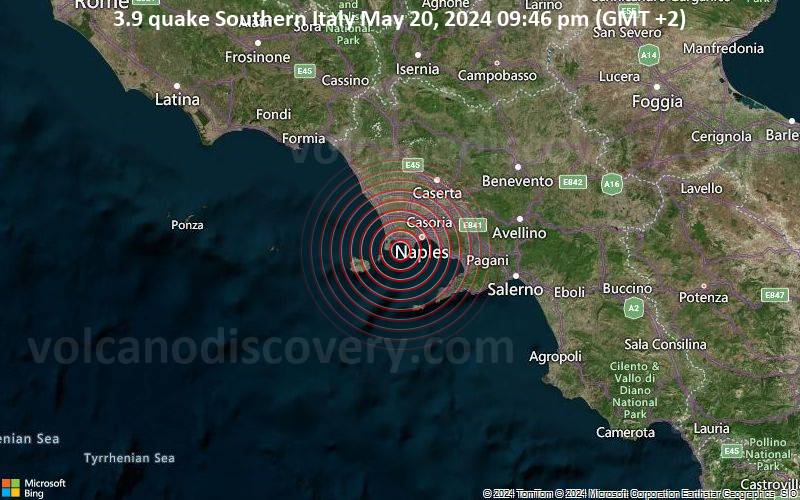 Leichtes Erdbeben der Stärke 3.9 - Southern Italy am Montag, 20. Mai 2024, um 21:46 (GMT +2)
