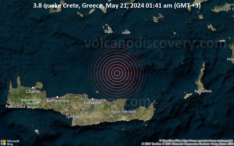3.8 quake Crete, Greece, May 21, 2024 01:41 am (GMT +3)