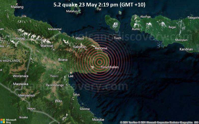 5.2 quake 23 May 2:19 pm (GMT +10)