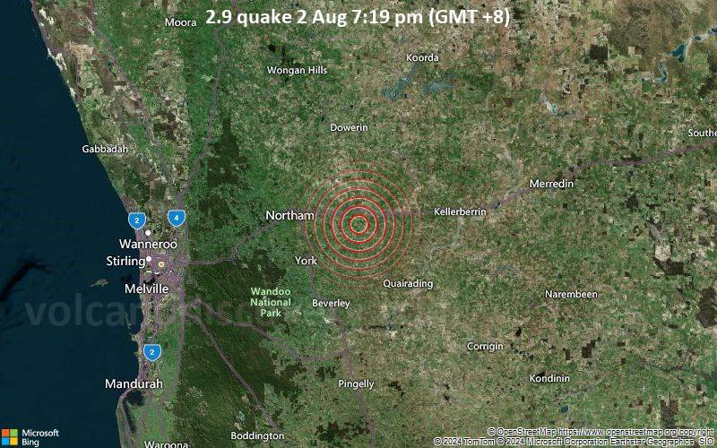 2.9 quake 2 Aug 7:19 pm (GMT +8)