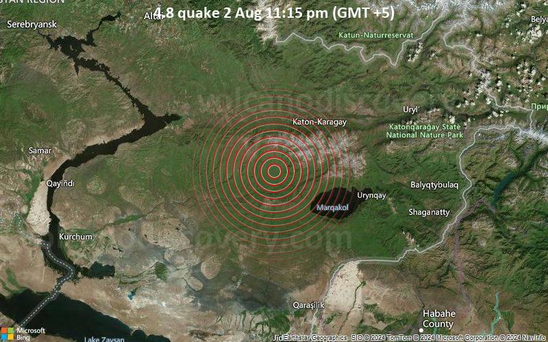4.8 quake 2 Aug 11:15 pm (GMT +5)