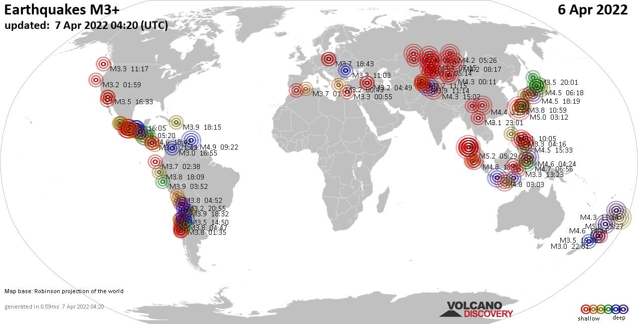 Terremoti Nel Mondo Rapporto Sismico Per Giovedí 7 Aprile 2022 9757